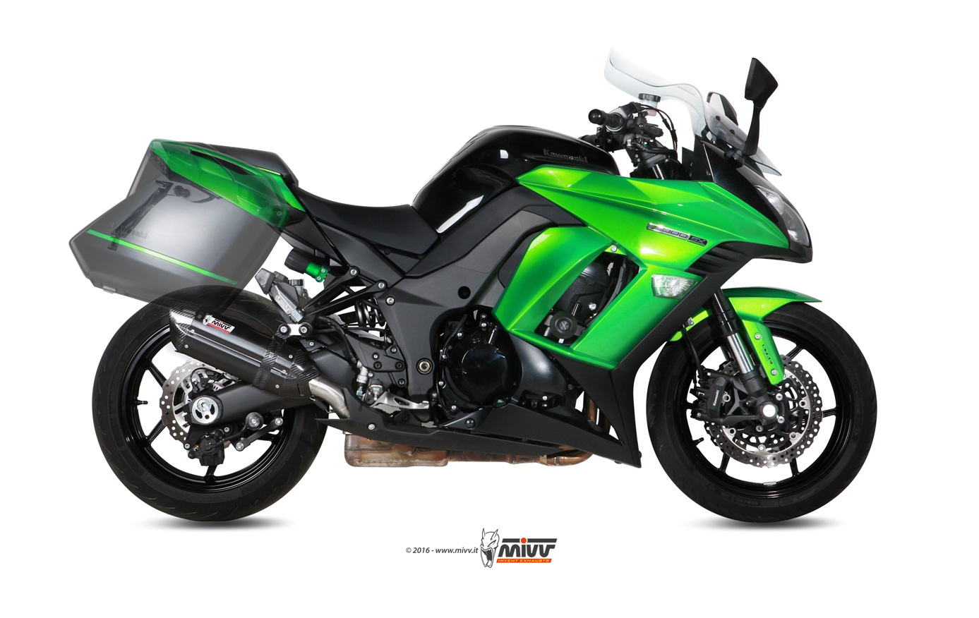 Mivv Suono RVS Black Dubbele Einddemper (L+R) met E-keur Kawasaki Z1000SX 2014 > 2020